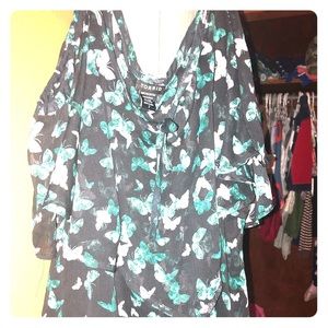 Off the shoulder butterfly shirt